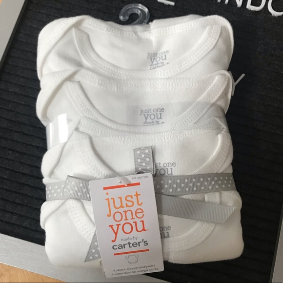 Carter's Other - Carter's Just One You 4 pk white bodysuits 24 mo
